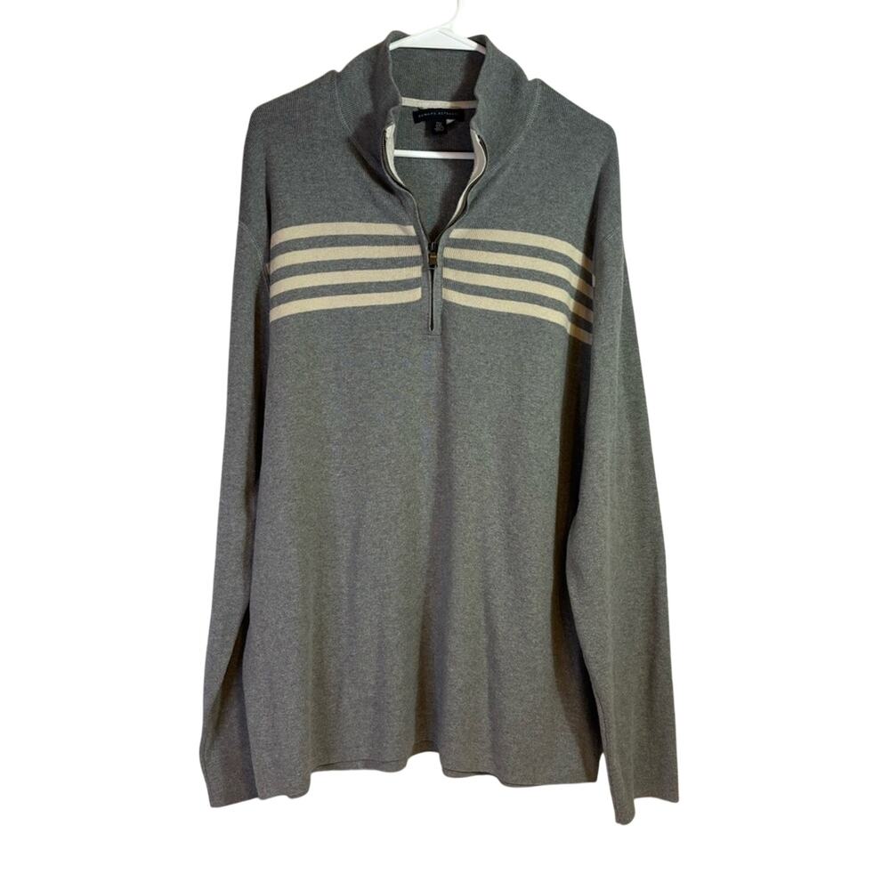 Banana Republic Men's Gray Quarter-Zip Sweater Size XXL Tall T3